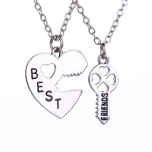 Fashion Best Friends Honey Love Couple Pendant Necklace 2 Pcs/ Set Rainbow Broken Heart BFF Good Friends Friendship Jewelry Gift