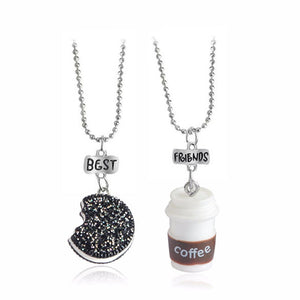 Fashion Best Friends Honey Love Couple Pendant Necklace 2 Pcs/ Set Rainbow Broken Heart BFF Good Friends Friendship Jewelry Gift