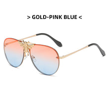 Load image into Gallery viewer, Big Bee Pilot Sunglasses Women's  Classic Retro Butterfly Sun Glasses Men Brand Designer Eyewear Vintage Shades