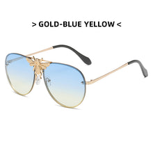 Load image into Gallery viewer, Big Bee Pilot Sunglasses Women's  Classic Retro Butterfly Sun Glasses Men Brand Designer Eyewear Vintage Shades