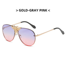 Load image into Gallery viewer, Big Bee Pilot Sunglasses Women's  Classic Retro Butterfly Sun Glasses Men Brand Designer Eyewear Vintage Shades