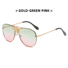 Load image into Gallery viewer, Big Bee Pilot Sunglasses Women's  Classic Retro Butterfly Sun Glasses Men Brand Designer Eyewear Vintage Shades
