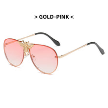Load image into Gallery viewer, Big Bee Pilot Sunglasses Women's  Classic Retro Butterfly Sun Glasses Men Brand Designer Eyewear Vintage Shades