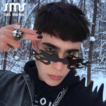 Load image into Gallery viewer, Big Fire Wave Flame Sunglasses Women Men Oversized Rimless Wave Sun Glasses Eyewear  Punk Sunglasses Gafas de