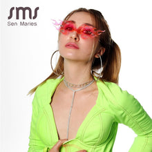 Load image into Gallery viewer, Big Fire Wave Flame Sunglasses Women Men Oversized Rimless Wave Sun Glasses Eyewear  Punk Sunglasses Gafas de