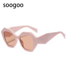 Load image into Gallery viewer, Big Fram Polygonal Sunglasses Women  Brand Designer Eyeglasses Men Oversized Retro Square Sun Glasses White UV 400