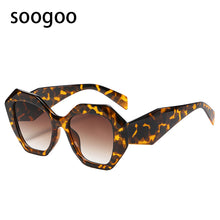 Load image into Gallery viewer, Big Fram Polygonal Sunglasses Women  Brand Designer Eyeglasses Men Oversized Retro Square Sun Glasses White UV 400