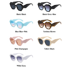 Load image into Gallery viewer, Big Fram Polygonal Sunglasses Women  Brand Designer Eyeglasses Men Oversized Retro Square Sun Glasses White UV 400