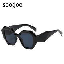 Load image into Gallery viewer, Big Fram Polygonal Sunglasses Women  Brand Designer Eyeglasses Men Oversized Retro Square Sun Glasses White UV 400