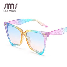 Carica l&#39;immagine nel visualizzatore di Gallery, Big Frame Cat Eye Sunglasses Women 2023 Colorful Female Transparent Retro Hollow Sun Glasses Shades UV400