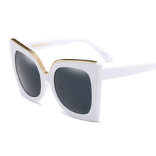 Load image into Gallery viewer, Big Frame Cat Eye Sunglasses Women Luxulry Brand Designer Vintage Leopard Homme Girl Sun Glasses Classic Black Shades
