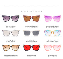 Load image into Gallery viewer, Big Frame Cat Eye Sunglasses Women Colorful Female Transparent Retro Hollow Sun Glasses Shades UV400