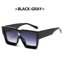 Load image into Gallery viewer, Big Frame Women Eyewear One Piece Square Sunglass Female Personality Gemstone Sunglasses Vintage Men Sun Glass UV400