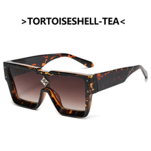 Load image into Gallery viewer, Big Frame Women Eyewear One Piece Square Sunglass Female Personality Gemstone Sunglasses Vintage Men Sun Glass UV400