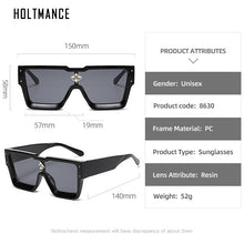 Load image into Gallery viewer, Big Frame Women Eyewear One Piece Square Sunglass Female Personality Gemstone Sunglasses Vintage Men Sun Glass UV400