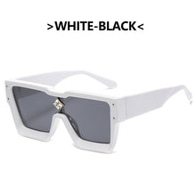 Load image into Gallery viewer, Big Frame Women Eyewear One Piece Square Sunglass Female Personality Gemstone Sunglasses Vintage Men Sun Glass UV400