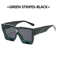 Load image into Gallery viewer, Big Frame Women Eyewear One Piece Square Sunglass Female Personality Gemstone Sunglasses Vintage Men Sun Glass UV400