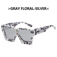 Load image into Gallery viewer, Big Frame Women Eyewear One Piece Square Sunglass Female Personality Gemstone Sunglasses Vintage Men Sun Glass UV400