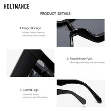 Load image into Gallery viewer, Big Frame Women Eyewear One Piece Square Sunglass Female Personality Gemstone Sunglasses Vintage Men Sun Glass UV400