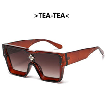 Load image into Gallery viewer, Big Frame Women Eyewear One Piece Square Sunglass Female Personality Gemstone Sunglasses Vintage Men Sun Glass UV400