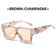Load image into Gallery viewer, Big Frame Women Eyewear One Piece Square Sunglass Female Personality Gemstone Sunglasses Vintage Men Sun Glass UV400