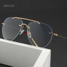 Load image into Gallery viewer, Big Glasses Frame Male Vintage Flat Mirror Anti Blue Light Computer Eyelasses Men Metal Double Nose Glasses Frames Women