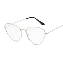Load image into Gallery viewer, Black Cateye Glasses Frame Female Vintage Brand Design Optical Eyeglasses Women Retro Cat Eye Metal Eyewear Clear Lens