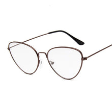 Load image into Gallery viewer, Black Cateye Glasses Frame Female Vintage Brand Design Optical Eyeglasses Women Retro Cat Eye Metal Eyewear Clear Lens