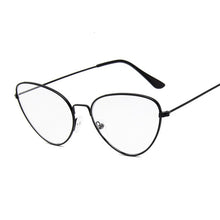 Load image into Gallery viewer, Black Cateye Glasses Frame Female Vintage Brand Design Optical Eyeglasses Women Retro Cat Eye Metal Eyewear Clear Lens