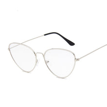 Load image into Gallery viewer, Black Cateye Glasses Frame Female Vintage Brand Design Optical Eyeglasses Women Retro Cat Eye Metal Eyewear Clear Lens