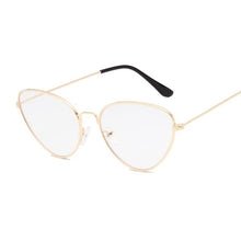 Load image into Gallery viewer, Black Cateye Glasses Frame Female Vintage Brand Design Optical Eyeglasses Women Retro Cat Eye Metal Eyewear Clear Lens