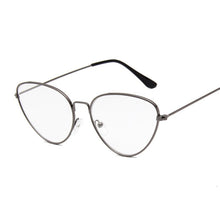 Load image into Gallery viewer, Black Cateye Glasses Frame Female Vintage Brand Design Optical Eyeglasses Women Retro Cat Eye Metal Eyewear Clear Lens