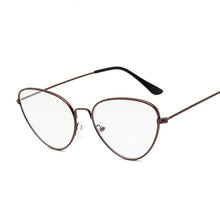 Load image into Gallery viewer, Black Cateye Glasses Frame Female Vintage Brand Design Optical Eyeglasses Women Retro Cat Eye Metal Eyewear Clear Lens