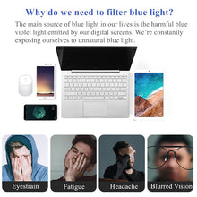 Load image into Gallery viewer, Blue Light Blocking Glasses Frameless Rimless Rectangle Glasses Gaming Computer Reading Eyewear Anti Eyestrain
