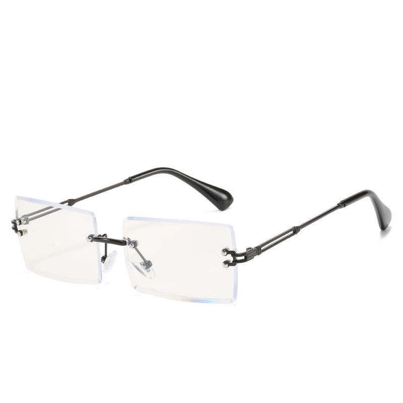 Blue Light Blocking Glasses Frameless Rimless Rectangle Glasses Gaming Computer Reading Eyewear Anti Eyestrain