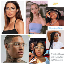 Load image into Gallery viewer, Blue Light Blocking Glasses Frameless Rimless Rectangle Glasses Gaming Computer Reading Eyewear Anti Eyestrain