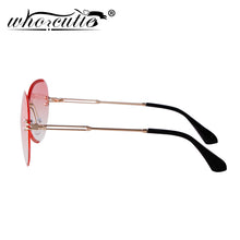 Load image into Gallery viewer, Blue Rimless Sunglasses Women 2023 Brand Design UV400  Aviation Sun Glasses Cutting Lens Gradient Shades S417
