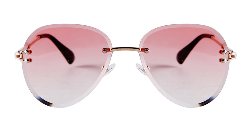 Blue Rimless Sunglasses Women 2023 Brand Design UV400  Aviation Sun Glasses Cutting Lens Gradient Shades S417