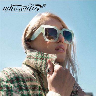 Blue Square Frame Sunglasses Women Brand Designer Vintage Rivet Decor Acrylic Cat Eye Sun Glasses Shades Sunnies Oculos