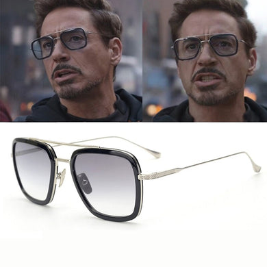 Brand Design Classic Metal Acetate Retro Double Beam Suqare Sunglasses Tony Stark Summer Edith Sun Glasses Women 006