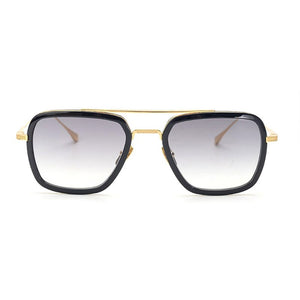 Brand Design Classic Metal Acetate Retro Double Beam Suqare Sunglasses Tony Stark Summer Edith Sun Glasses Women 006