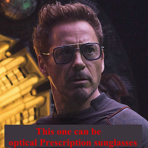 Brand Design Classic Metal Acetate Retro Double Beam Suqare Sunglasses Tony Stark Summer Edith Sun Glasses Women 006