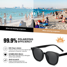 Load image into Gallery viewer, Brand Design Round Polarized Sunglasses Women Men Ladies Anti-Glare Black Lens Sun Glasses Shades for Women