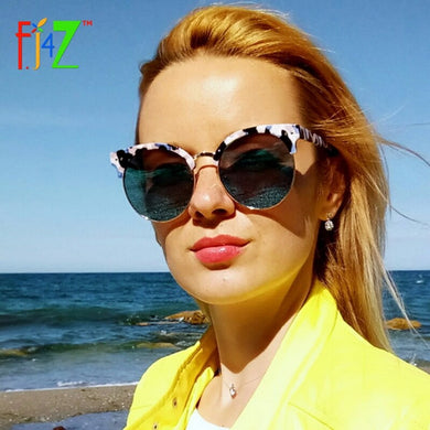 Brand Designer Stylish Men's Sun glasses Alloy Bridges Round Lens Eye Wear Sunglasses for Women gafas de sol