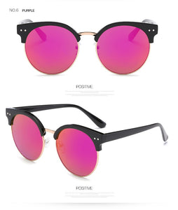Brand Designer Stylish Men's Sun glasses Alloy Bridges Round Lens Eye Wear Sunglasses for Women gafas de sol