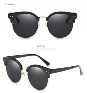 Brand Designer Stylish Men's Sun glasses Alloy Bridges Round Lens Eye Wear Sunglasses for Women gafas de sol