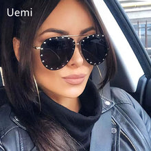 Load image into Gallery viewer, Brand Designer Women Sunglasses For Men Retro Modern Rivet Decoration Oversized Ladies Sun Glasses Shades UV400 Wholesal