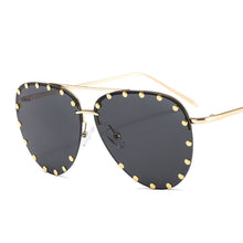 Load image into Gallery viewer, Brand Designer Women Sunglasses For Men Retro Modern Rivet Decoration Oversized Ladies Sun Glasses Shades UV400 Wholesal