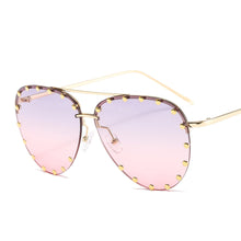 Load image into Gallery viewer, Brand Designer Women Sunglasses For Men Retro Modern Rivet Decoration Oversized Ladies Sun Glasses Shades UV400 Wholesal