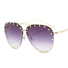 Load image into Gallery viewer, Brand Designer Women Sunglasses For Men Retro Modern Rivet Decoration Oversized Ladies Sun Glasses Shades UV400 Wholesal